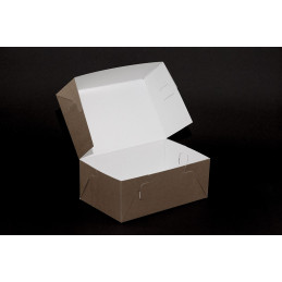 Pudełko na ciastka 19,5x12,5x7,5cm - brązowo-białe