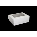 Pudełko na ciastka 26,5x21,5x10cm - białe z okienkiem